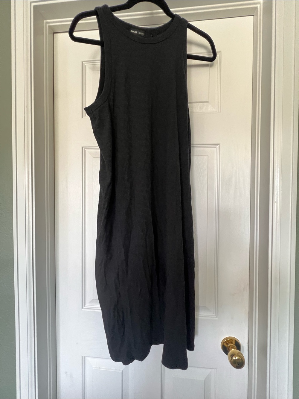 NWT Prana-  Black “Foundations Rib Dress” Sleeveless Midi Tank Dress